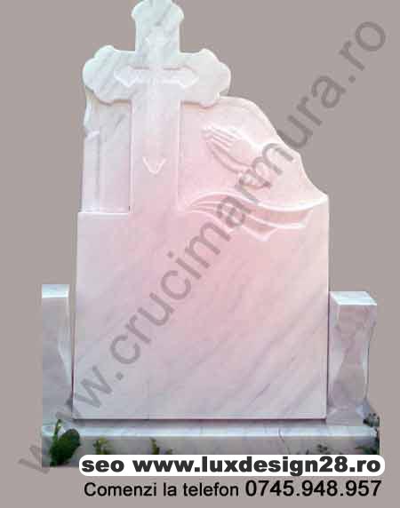 Monument funerar cruce de marmura cruce incorporata rugaciune monumente